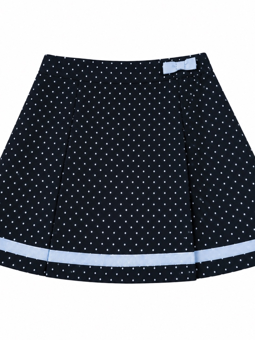 Gymboree Navy Polka Dot Skirt with Light Blue Trim